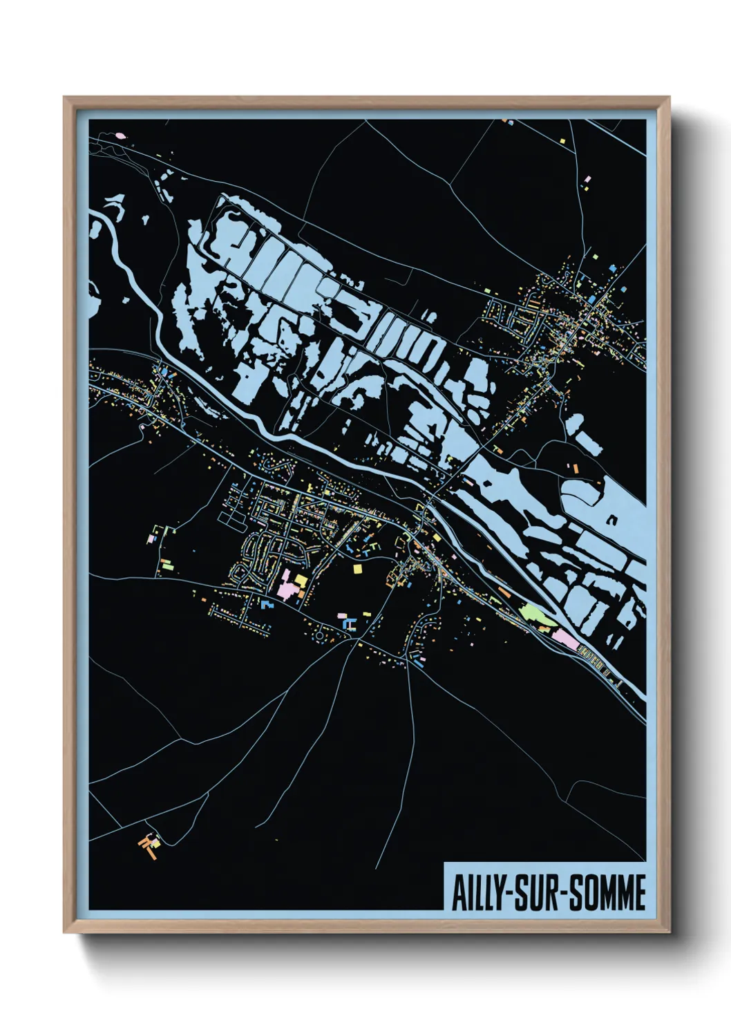 Une affiche de carte sur Ailly-sur-Somme
