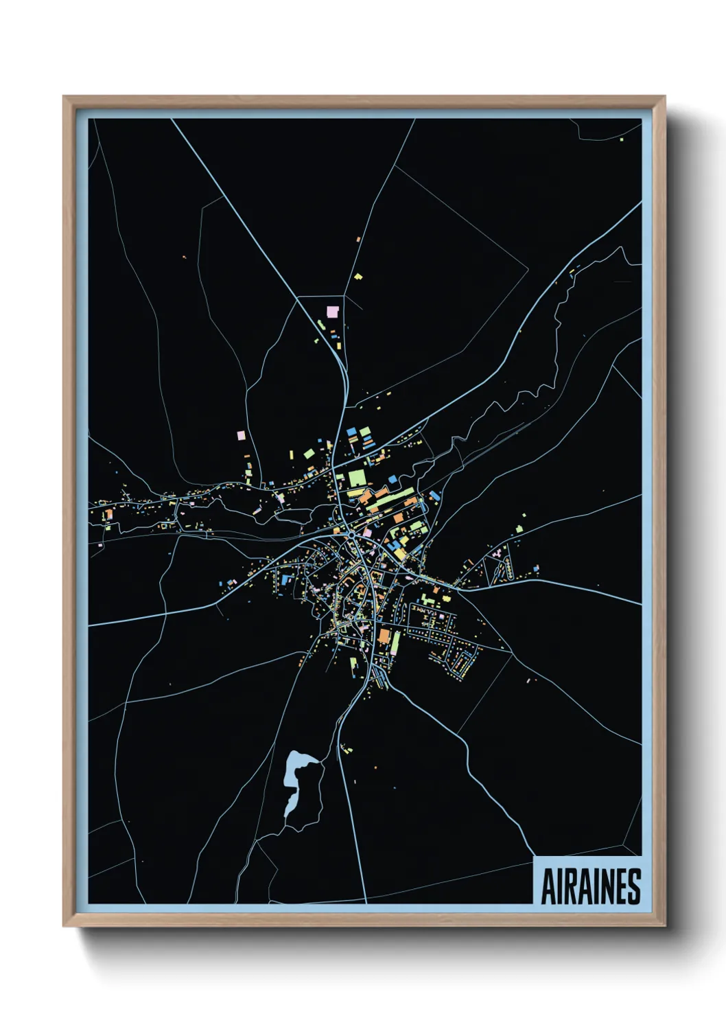 Une affiche de carte sur Airaines