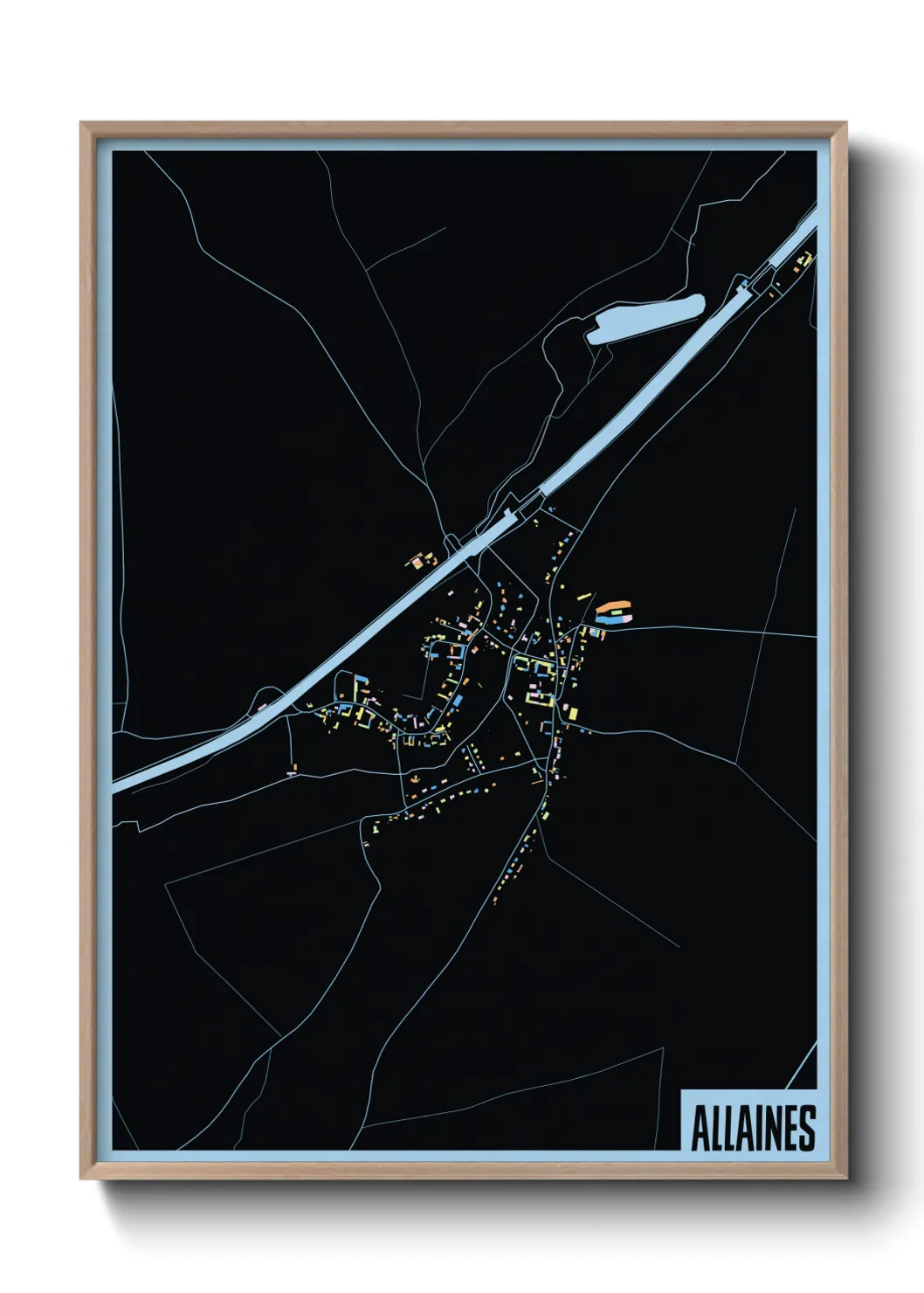 Une affiche de carte sur Allaines