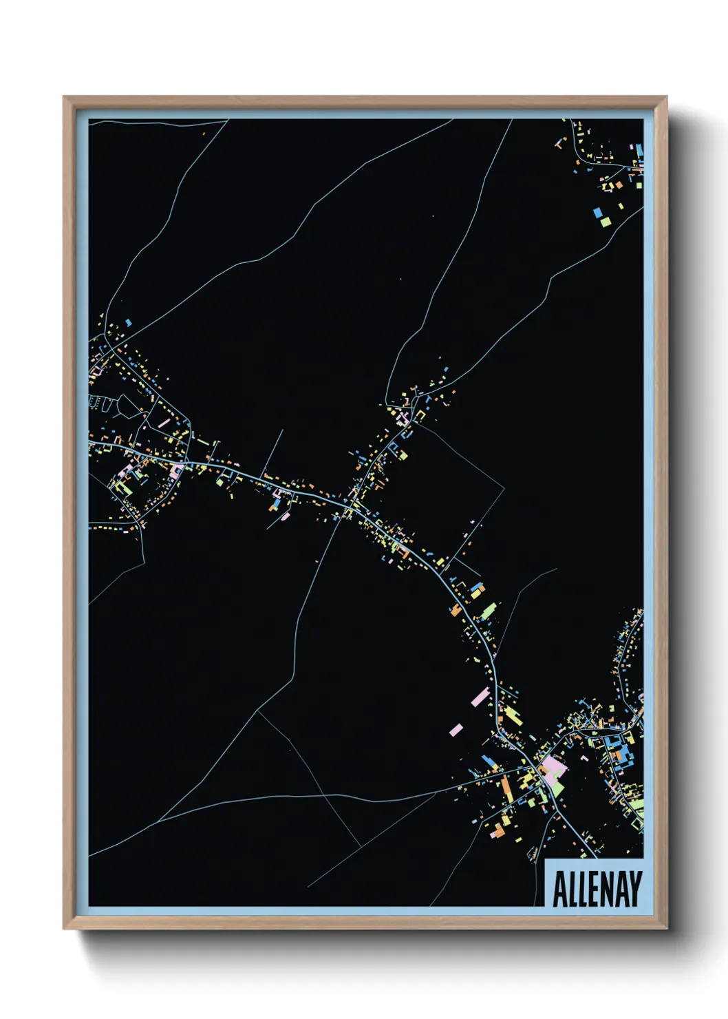 Une affiche de carte sur Allenay