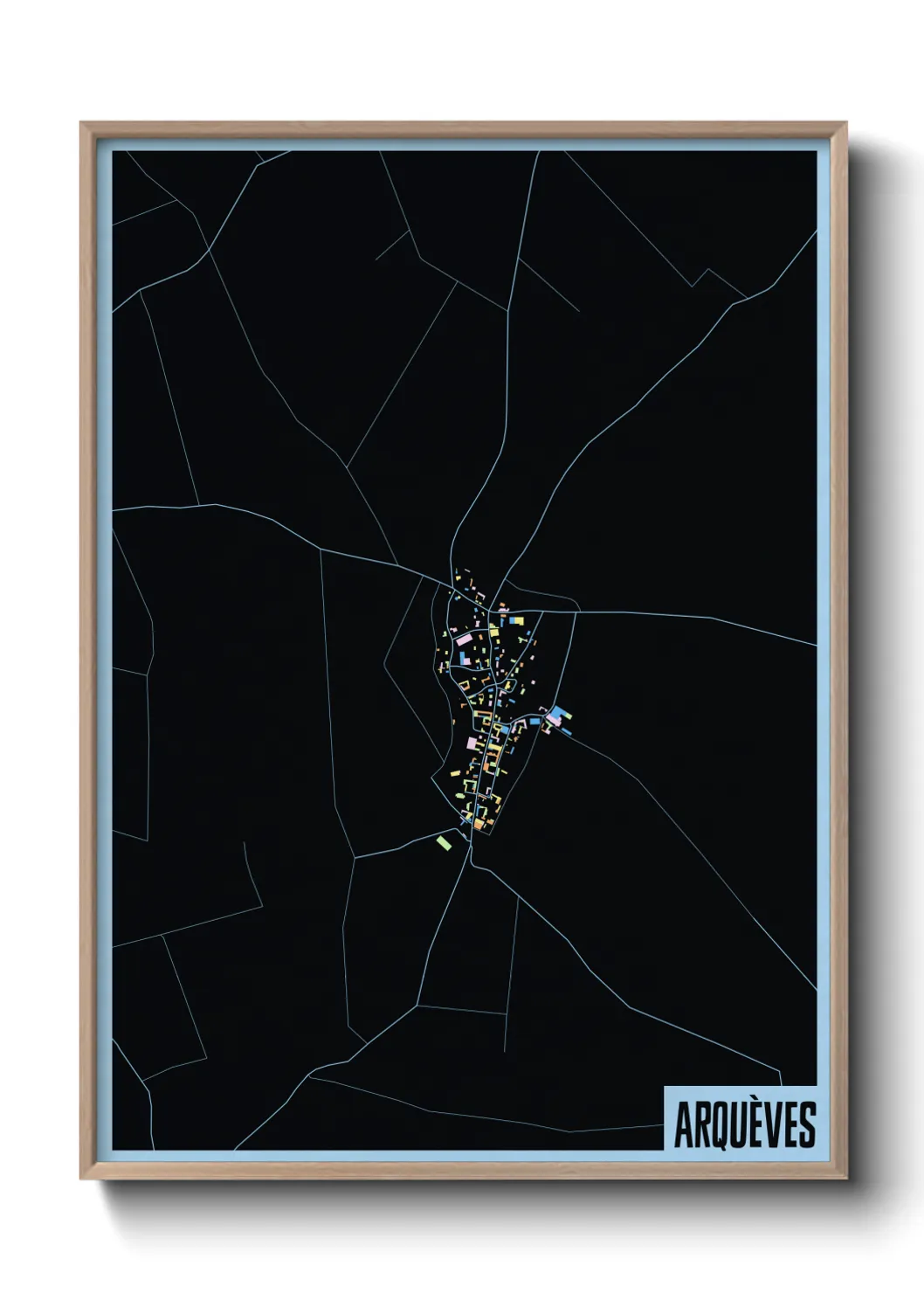 Une affiche de carte sur Arquèves