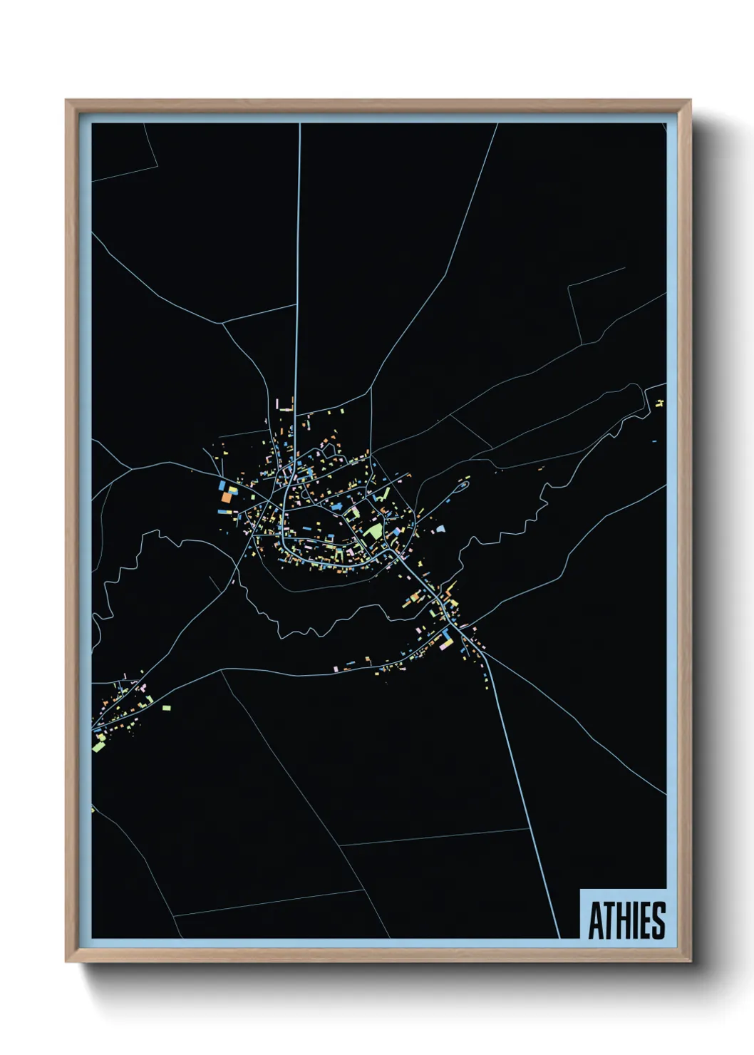 Une affiche de carte sur Athies