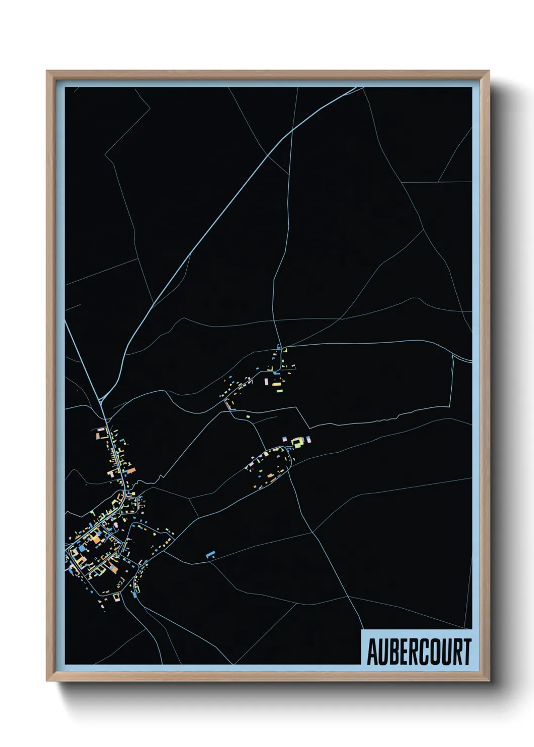 Une affiche de carte sur Aubercourt