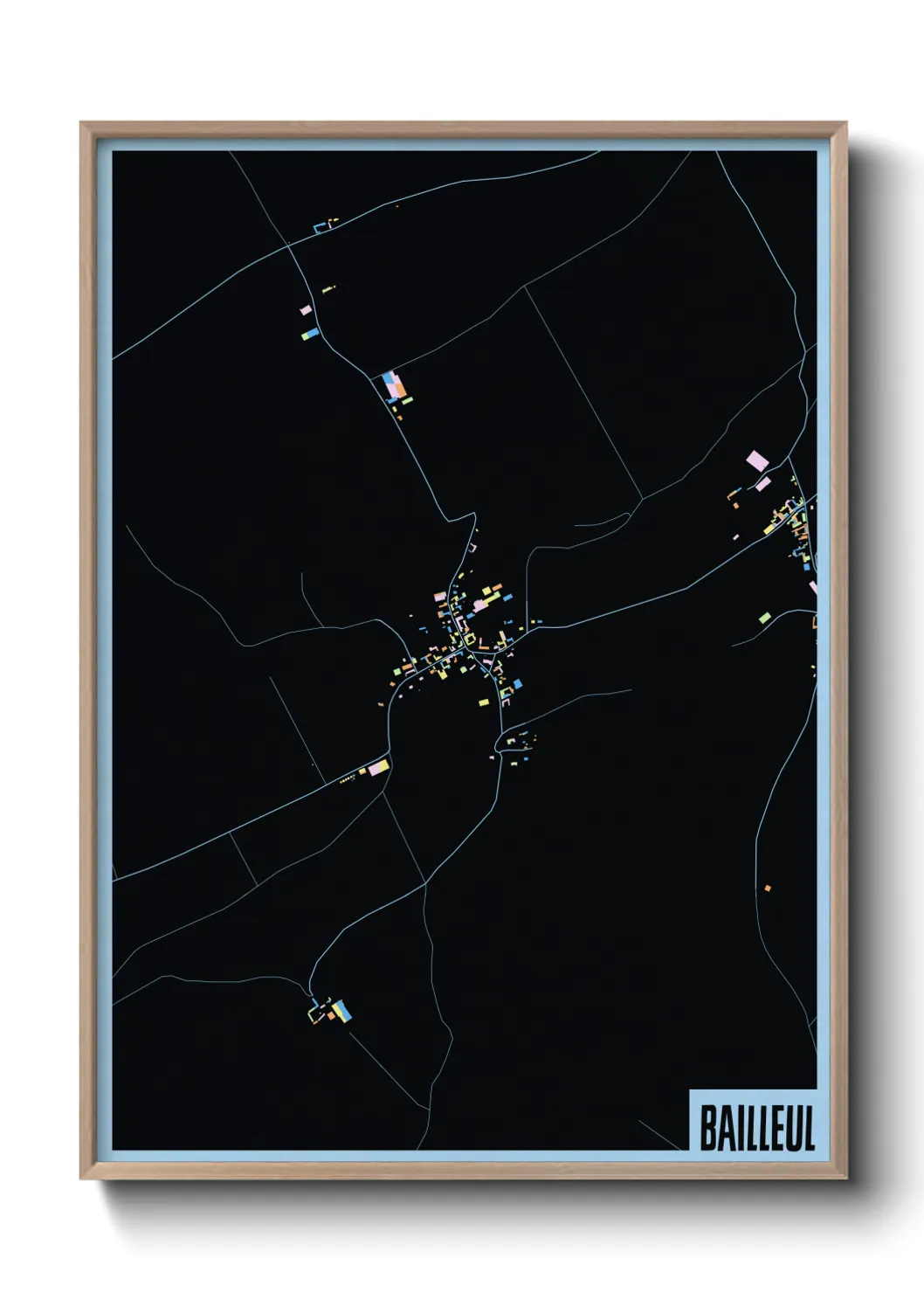 Une affiche de carte sur Bailleul