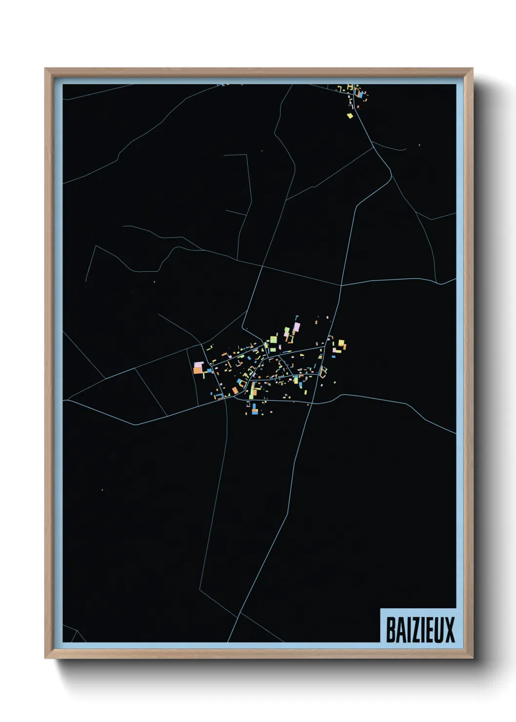 Une affiche de carte sur Baizieux