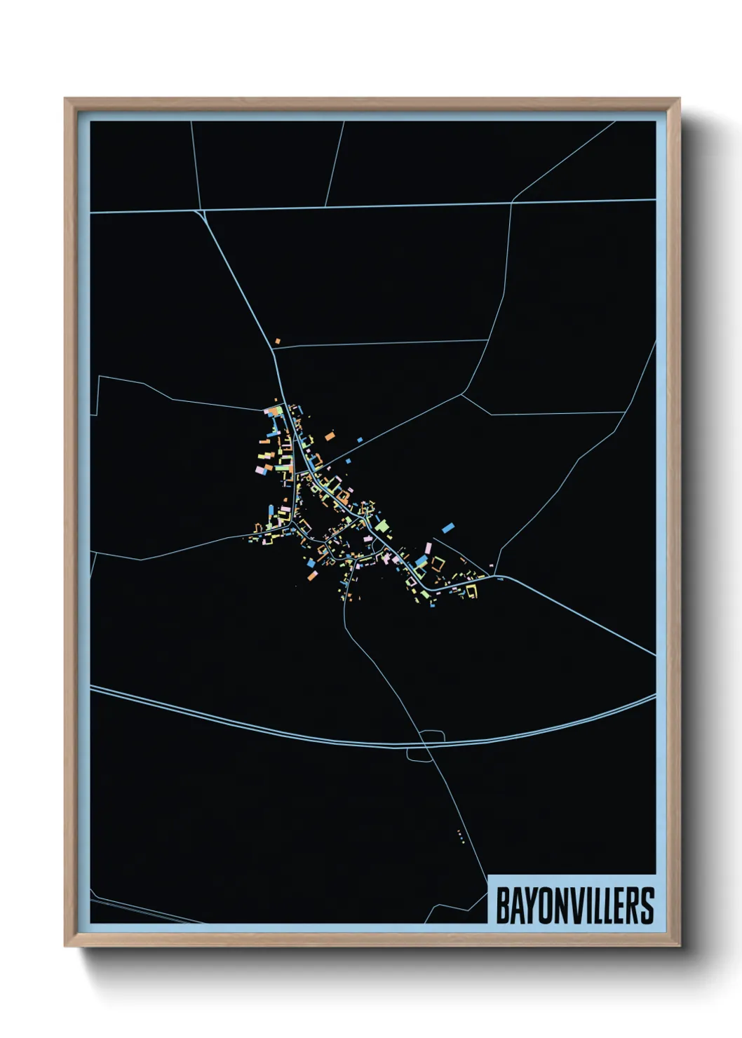 Une affiche de carte sur Bayonvillers