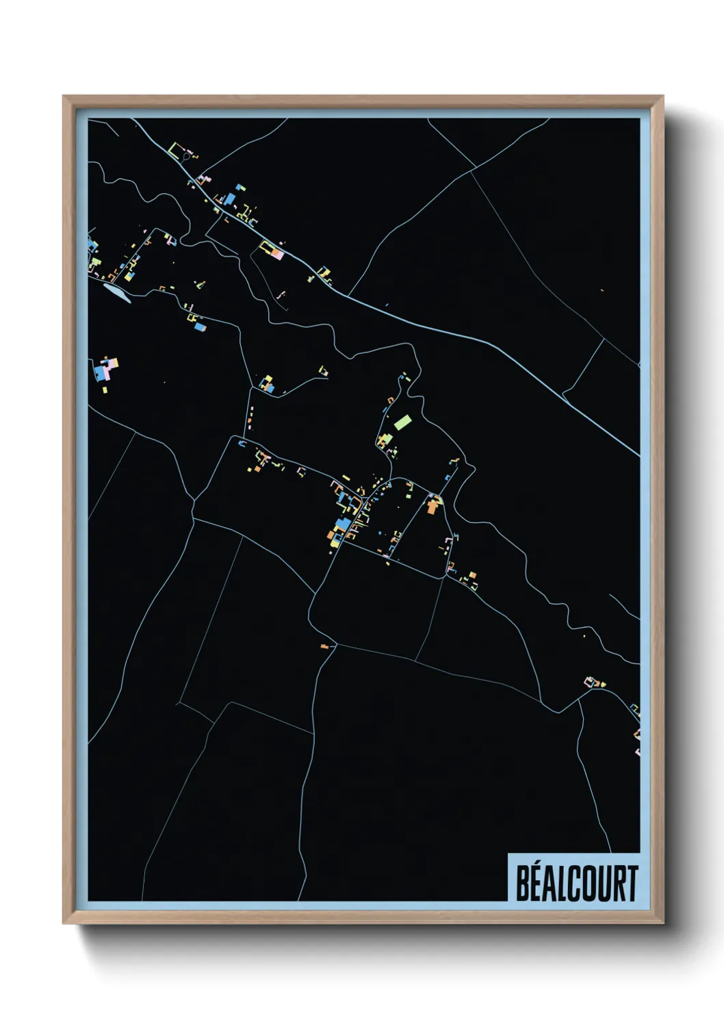 Une affiche de carte sur Béalcourt