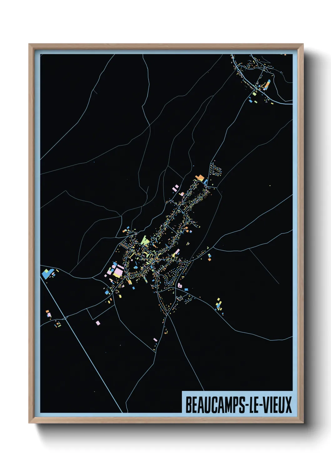 Une affiche de carte sur Beaucamps-le-Vieux