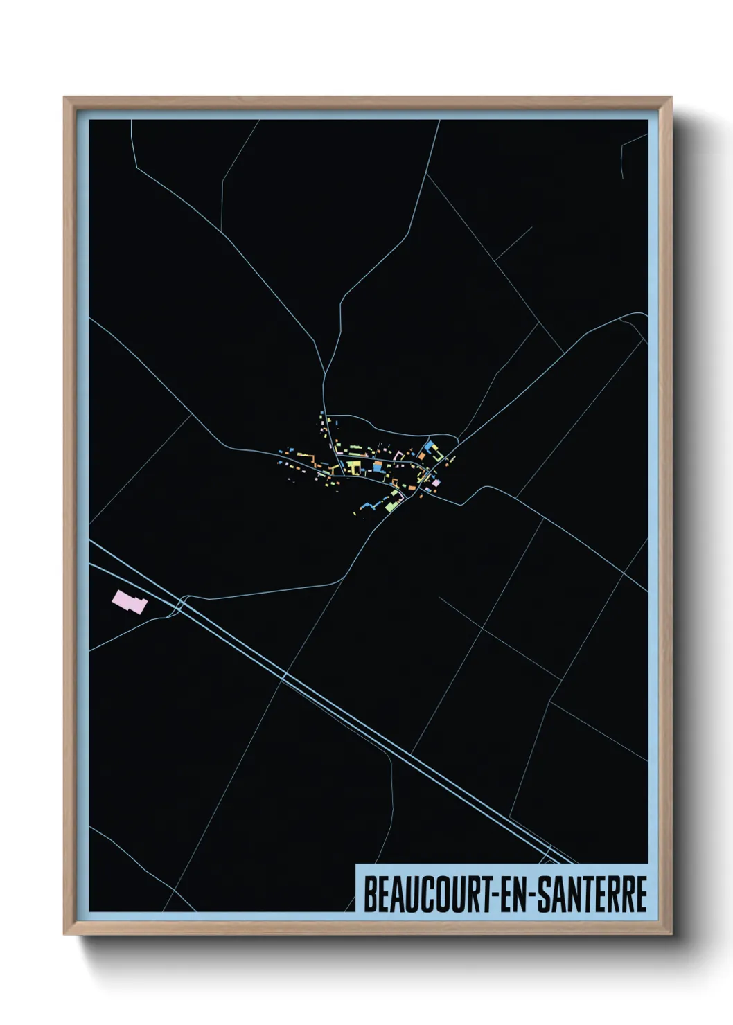 Une affiche de carte sur Beaucourt-en-Santerre