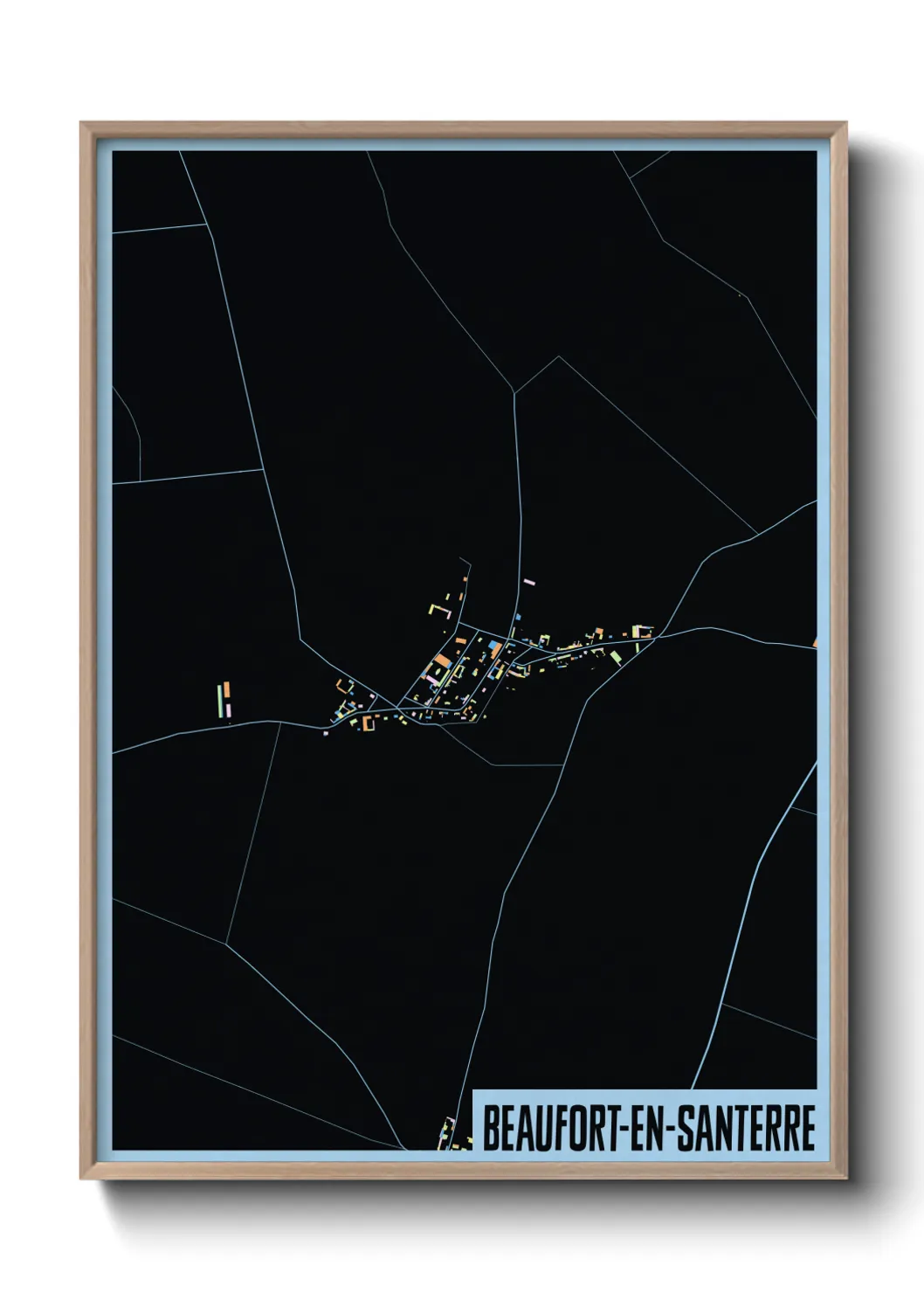 Une affiche de carte sur Beaufort-en-Santerre