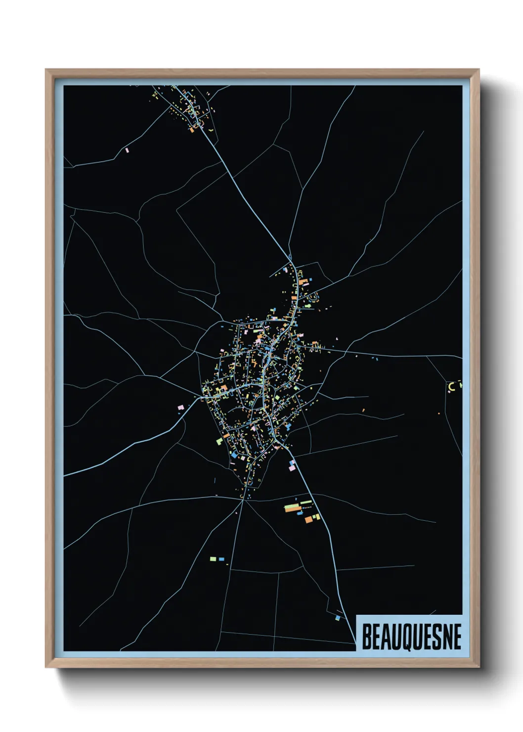 Une affiche de carte sur Beauquesne