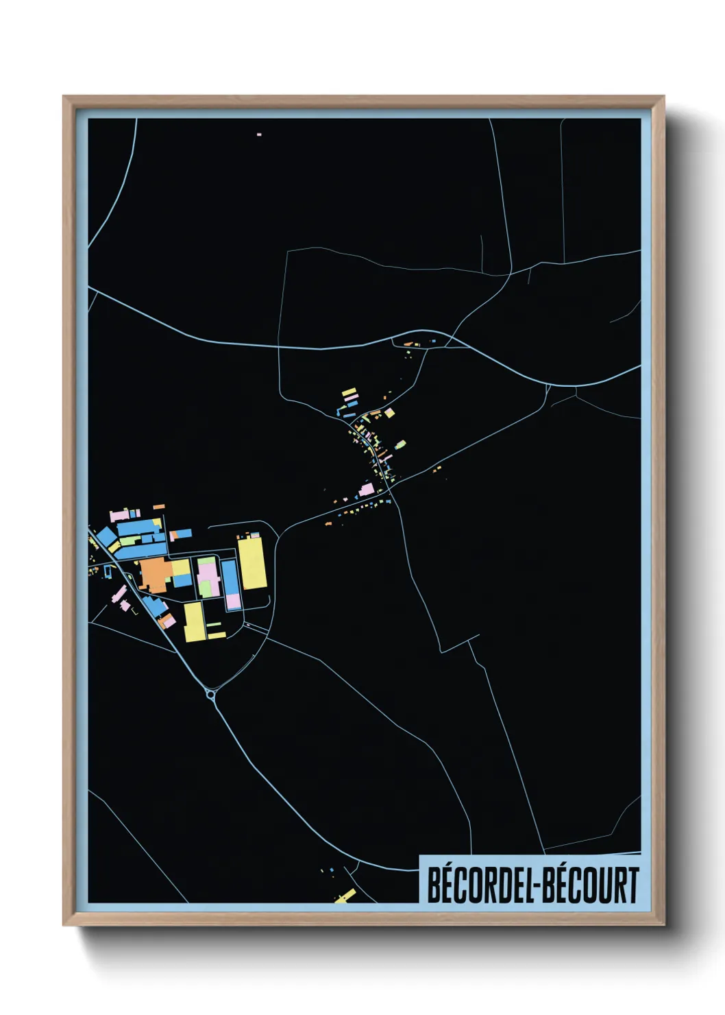 Une affiche de carte sur Bécordel-Bécourt