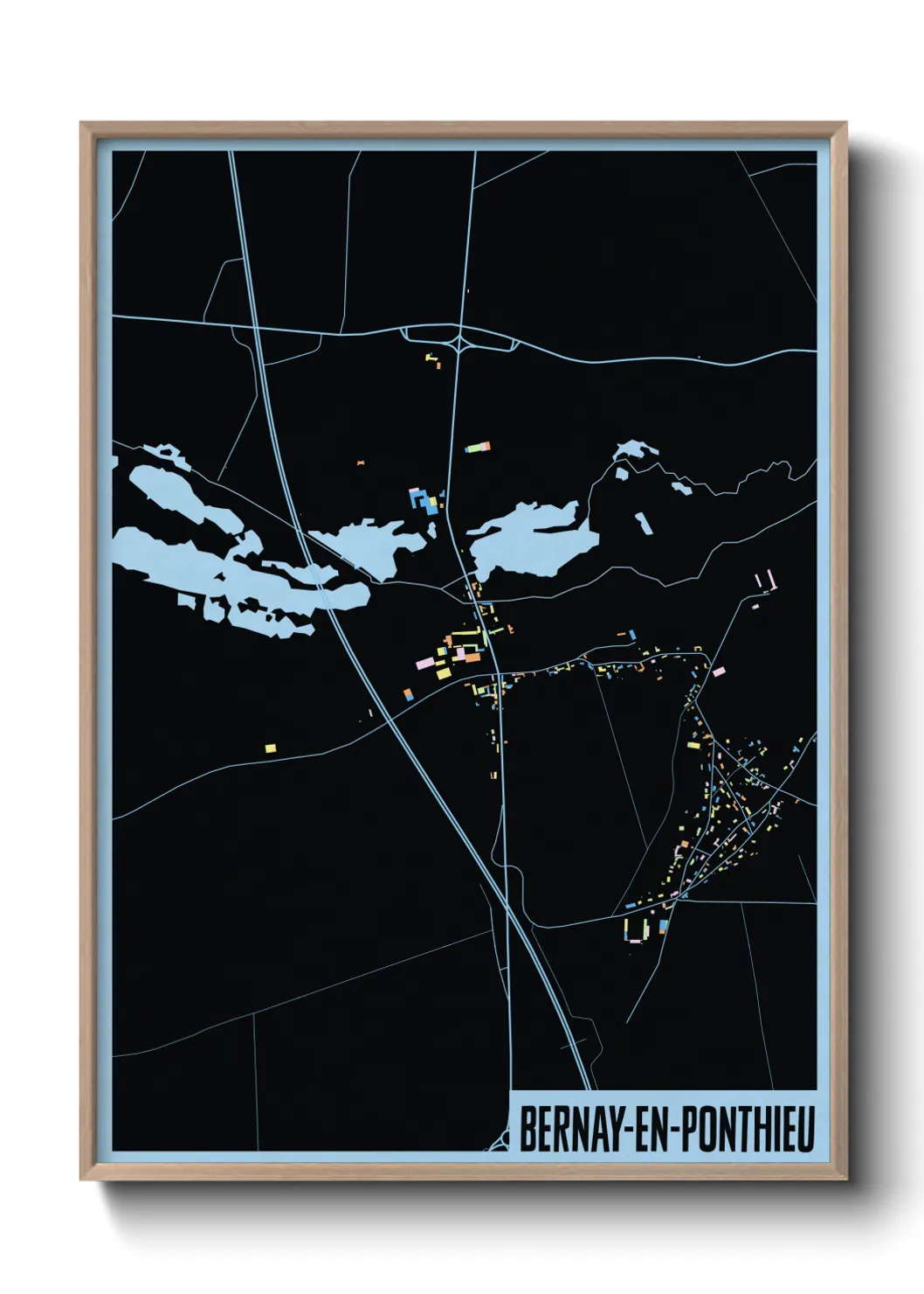 Une affiche de carte sur Bernay-en-Ponthieu