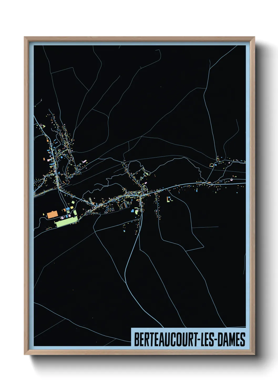 Une affiche de carte sur Berteaucourt-les-Dames