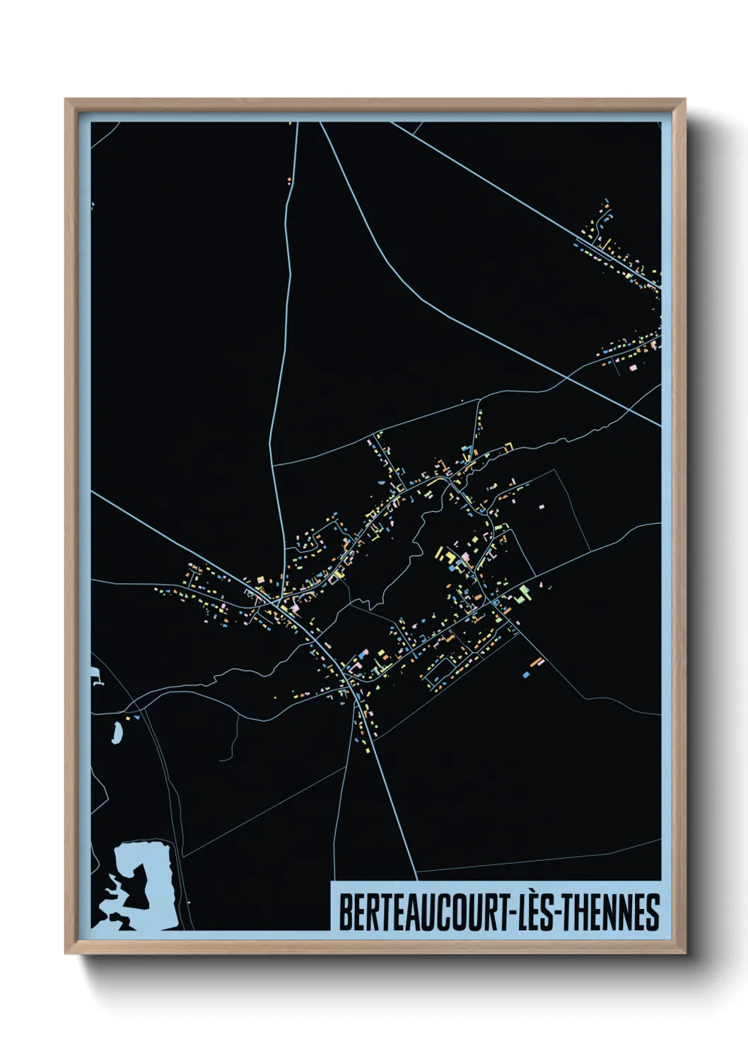 Une affiche de carte sur Berteaucourt-lès-Thennes