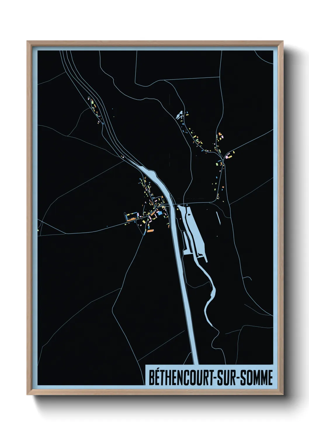 Une affiche de carte sur Béthencourt-sur-Somme