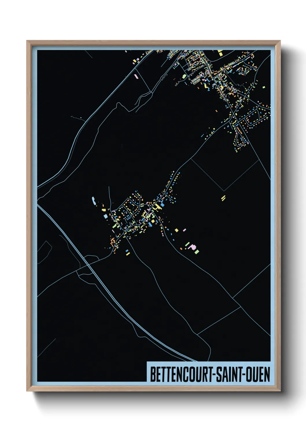 Une affiche de carte sur Bettencourt-Saint-Ouen