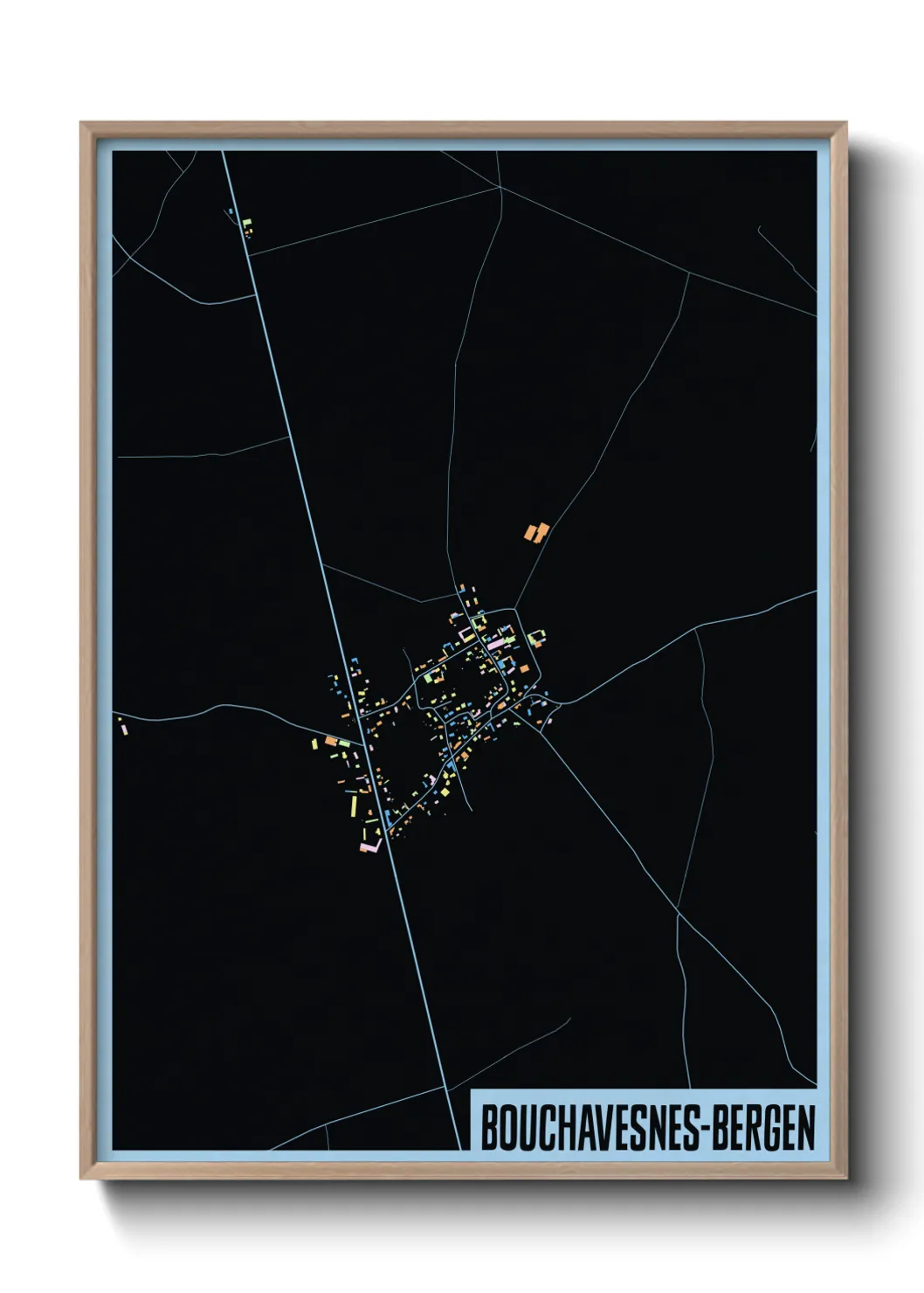 Une affiche de carte sur Bouchavesnes-Bergen