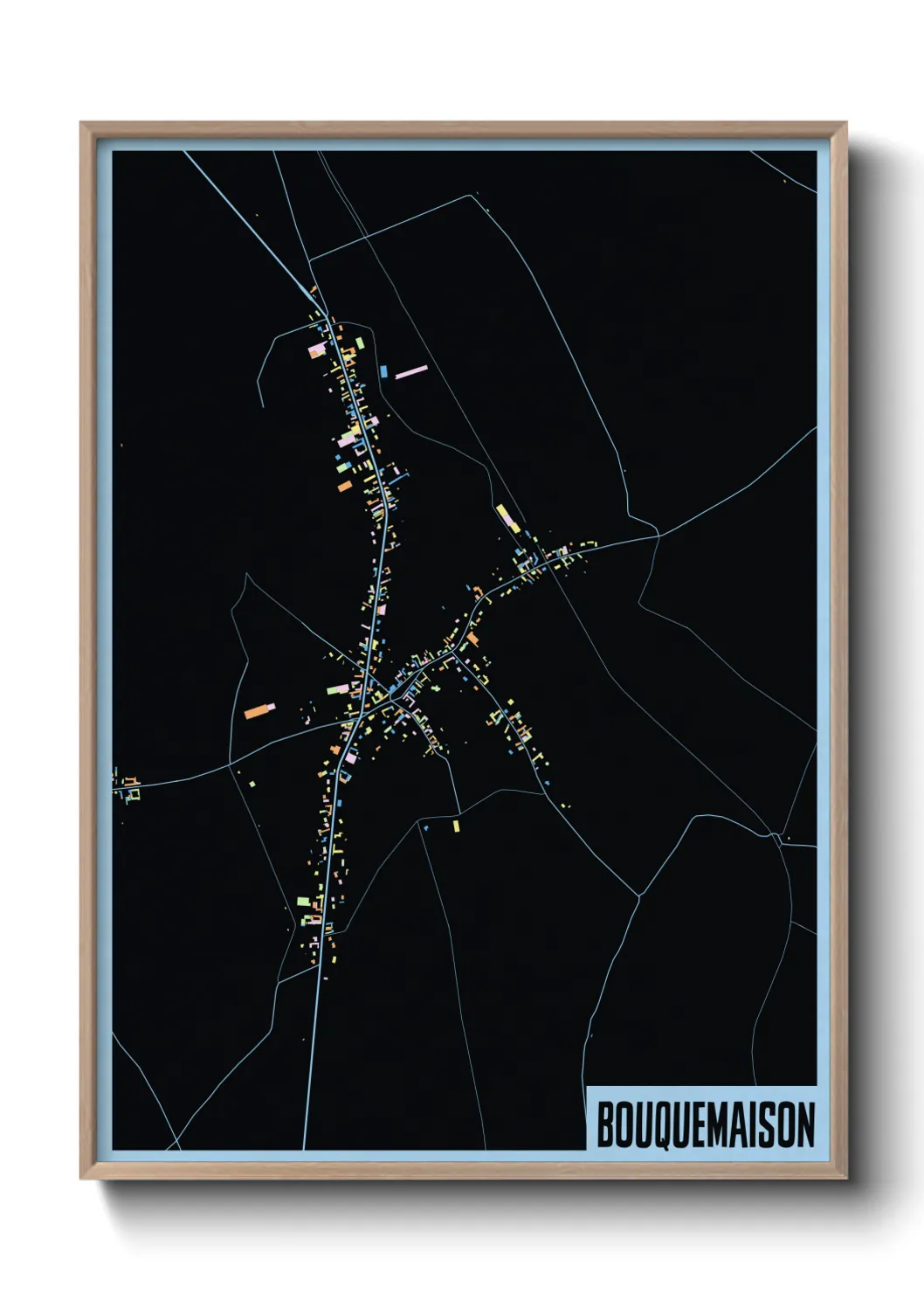 Une affiche de carte sur Bouquemaison