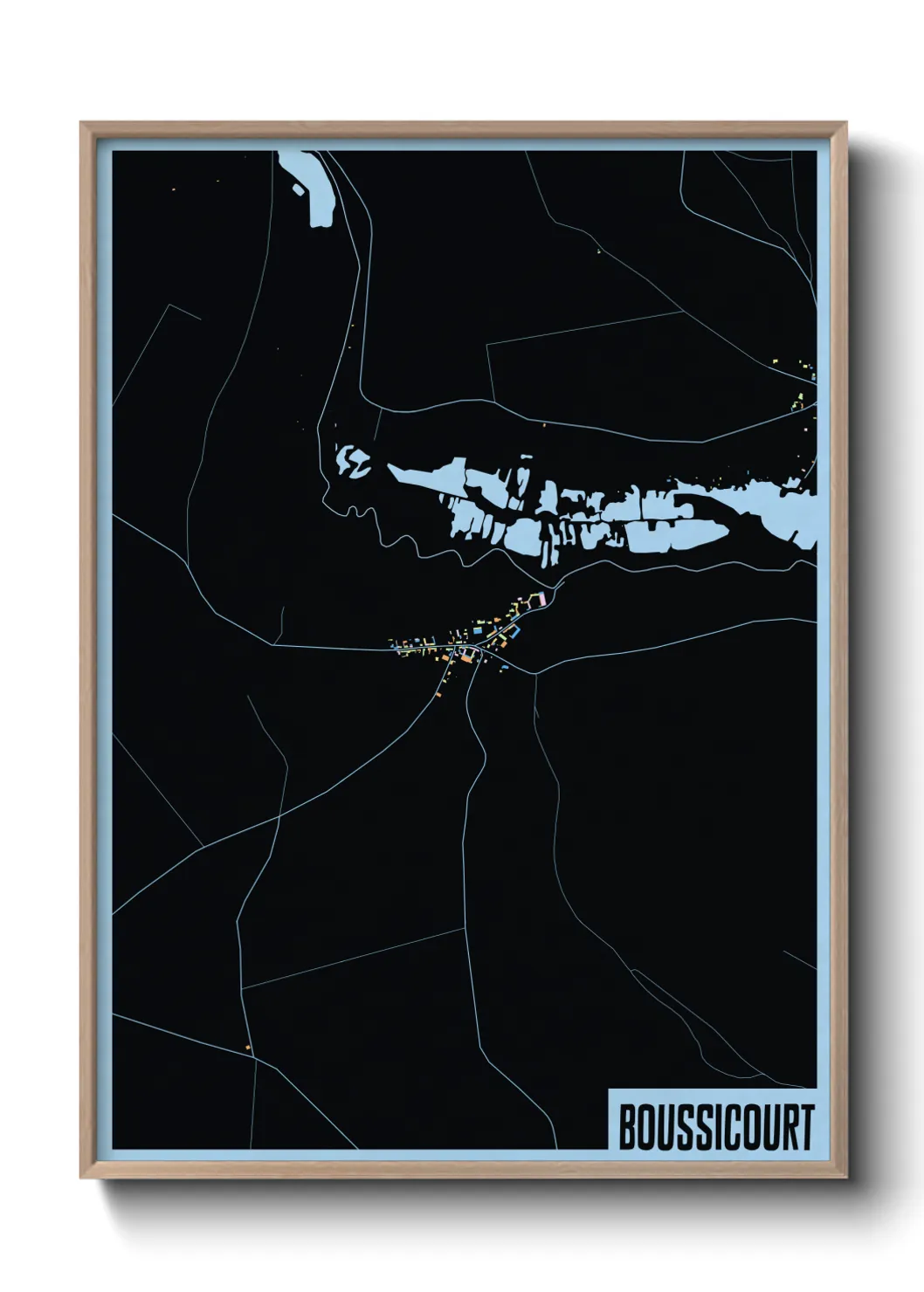 Une affiche de carte sur Boussicourt