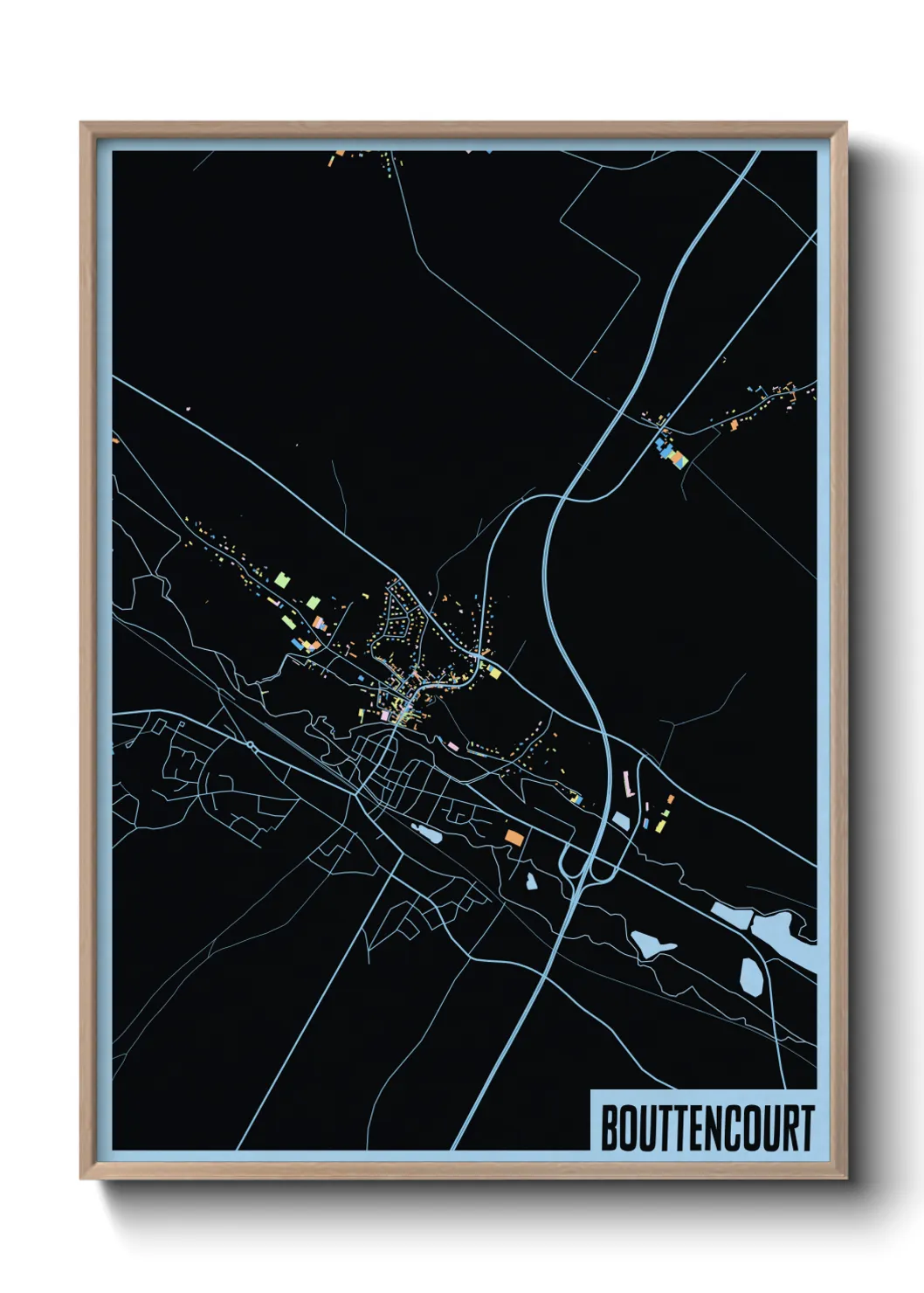 Une affiche de carte sur Bouttencourt
