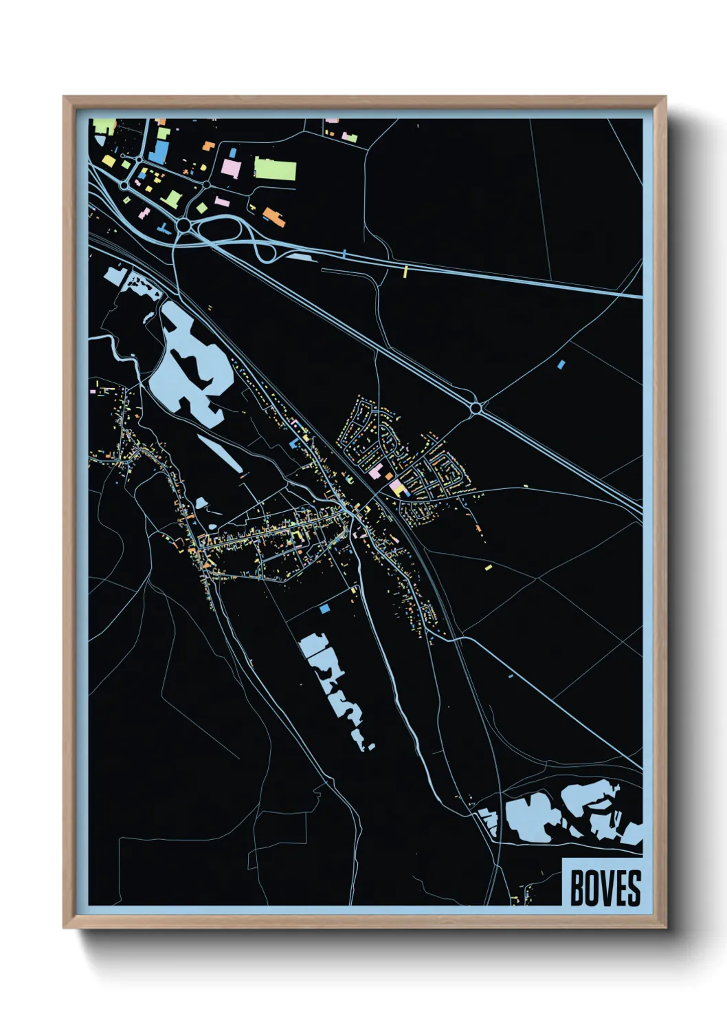 Une affiche de carte sur Boves