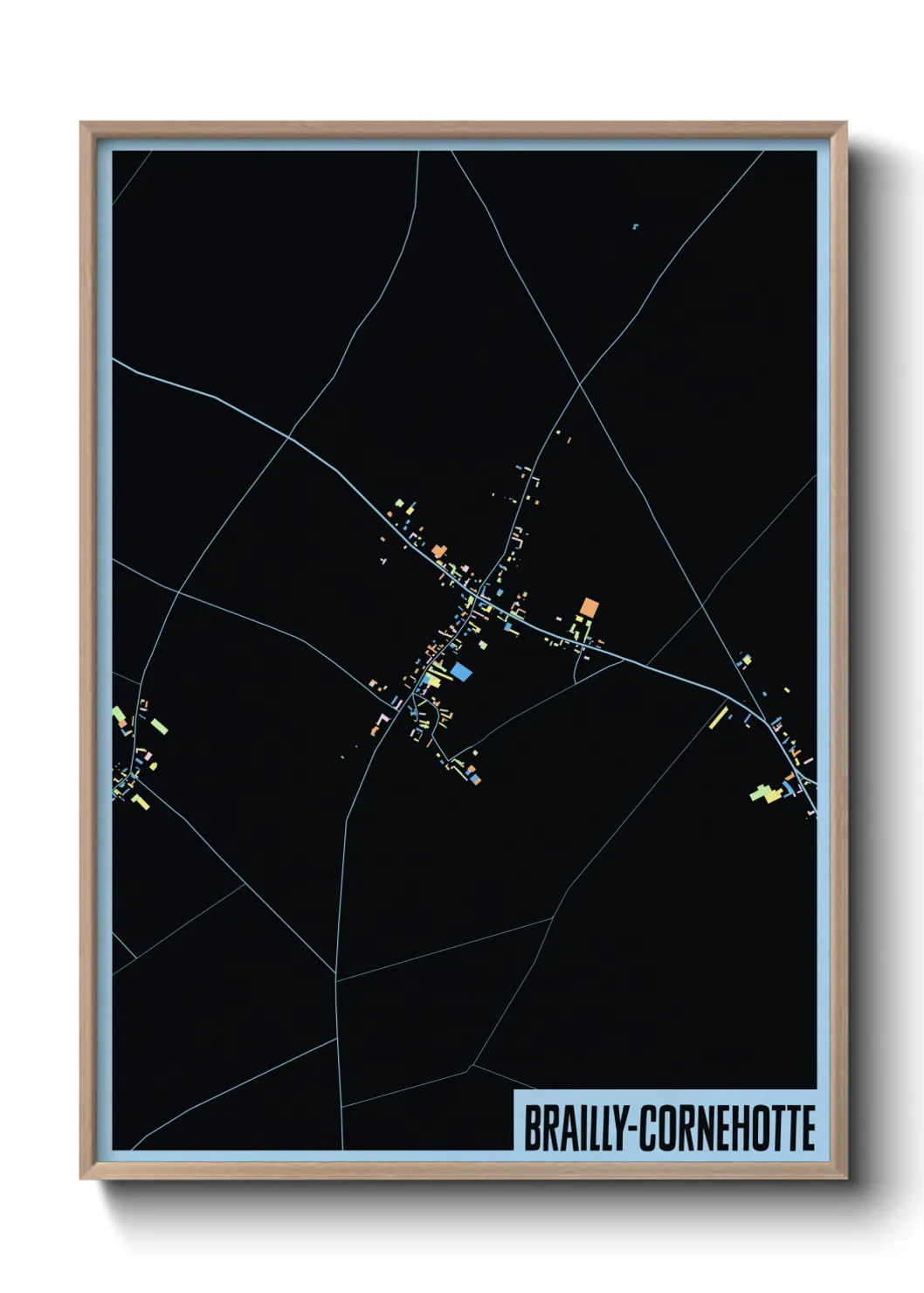 Une affiche de carte sur Brailly-Cornehotte