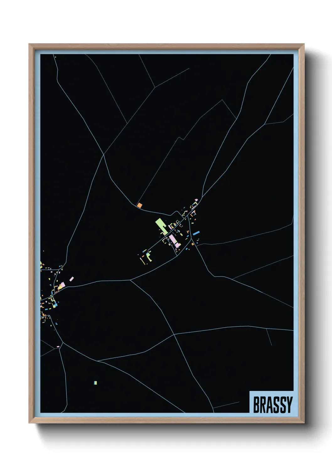 Une affiche de carte sur Brassy