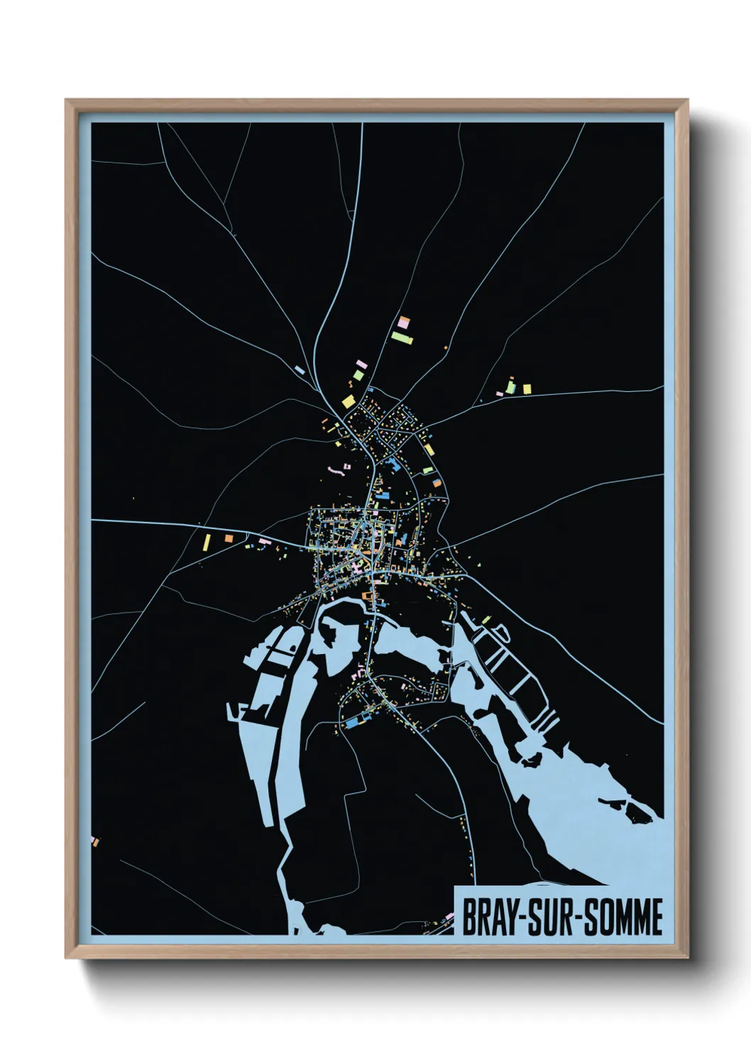 Une affiche de carte sur Bray-sur-Somme