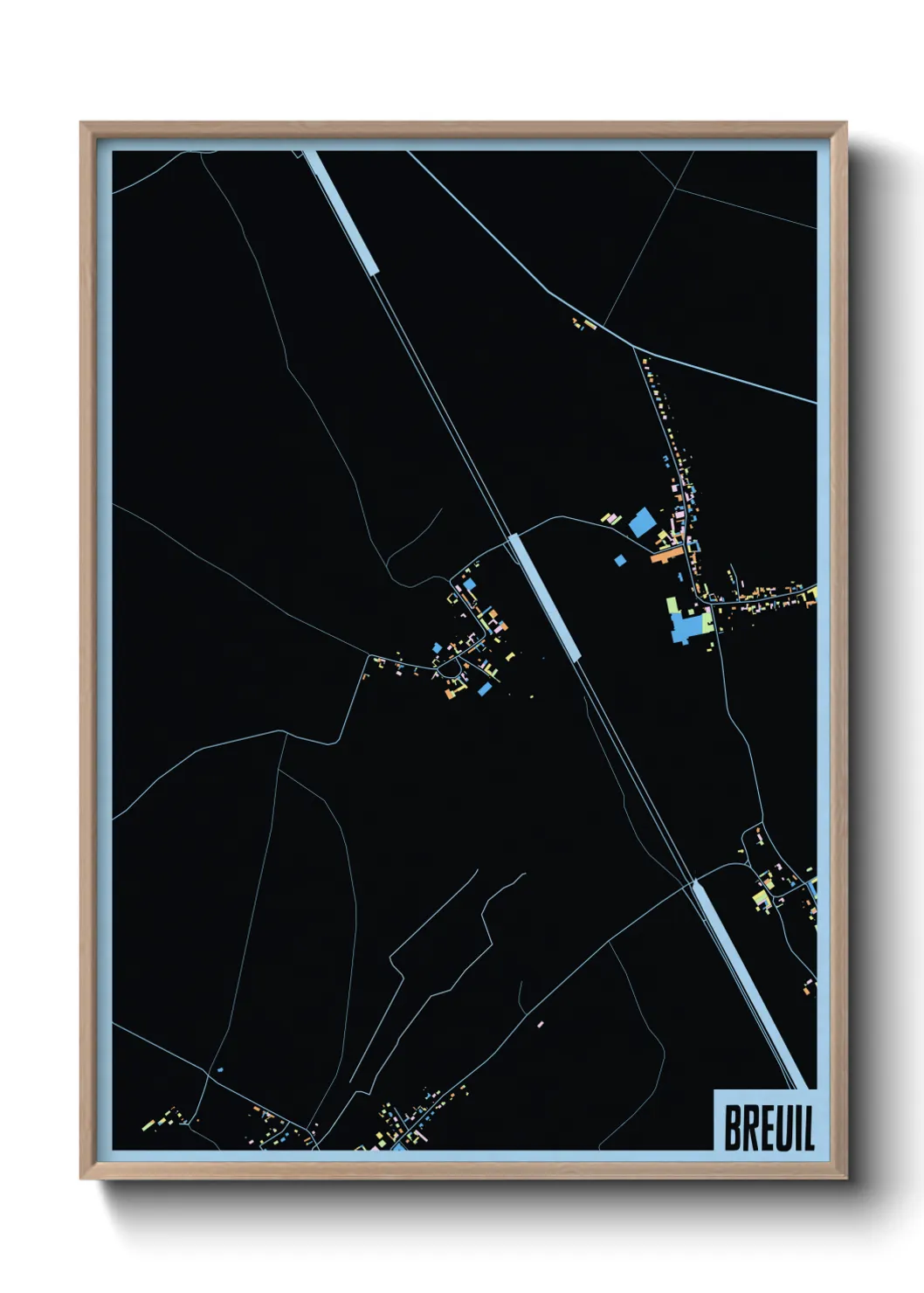 Une affiche de carte sur Breuil