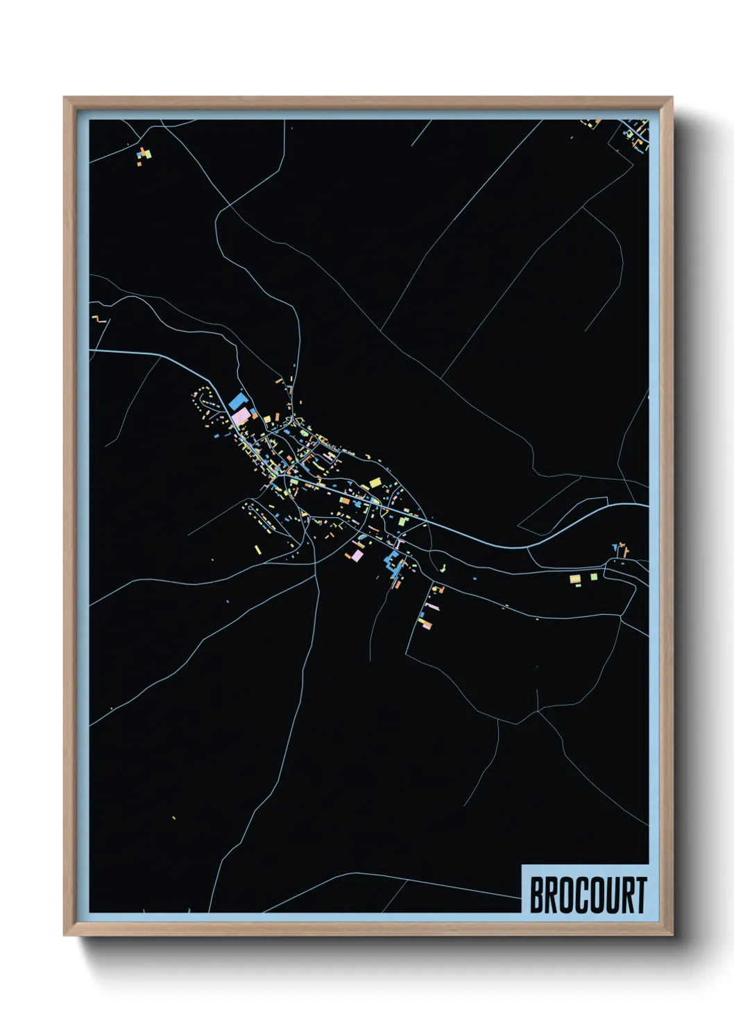 Une affiche de carte sur Brocourt