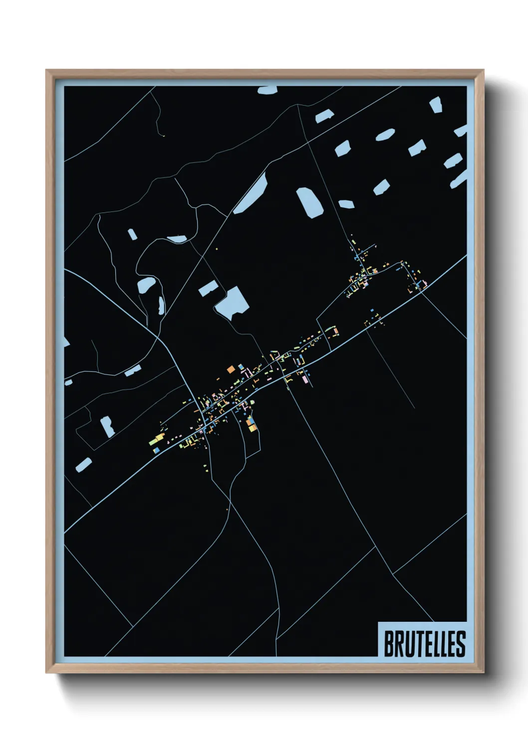 Une affiche de carte sur Brutelles