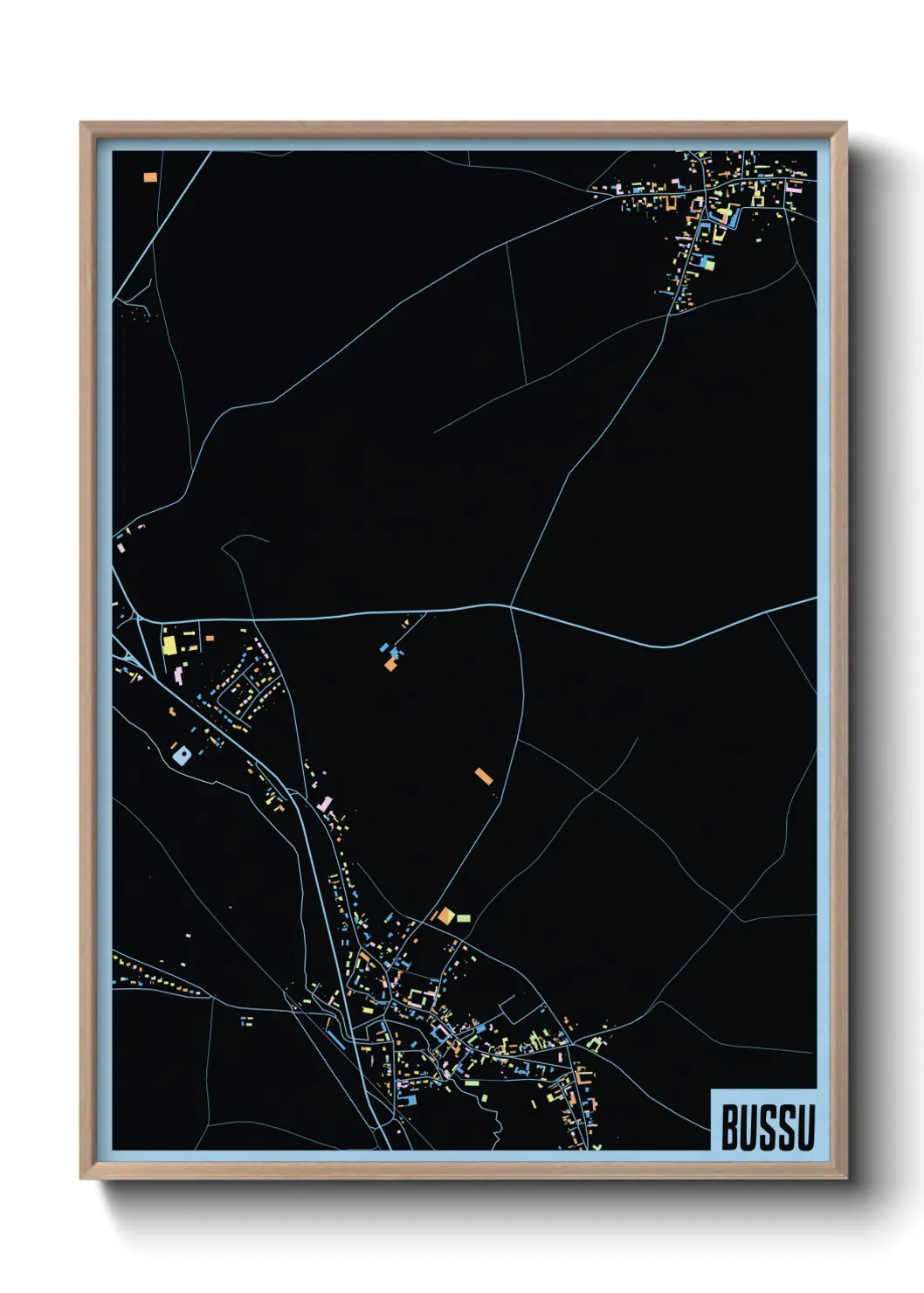 Une affiche de carte sur Bussu