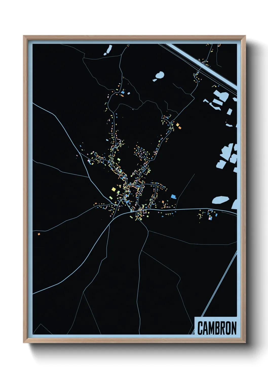 Une affiche de carte sur Cambron