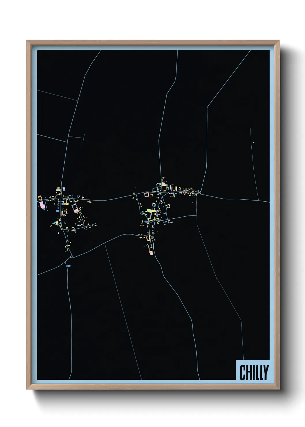 Une affiche de carte sur Chilly