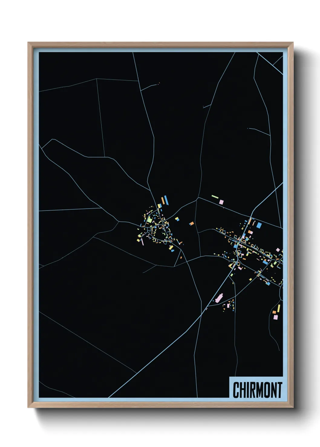 Une affiche de carte sur Chirmont