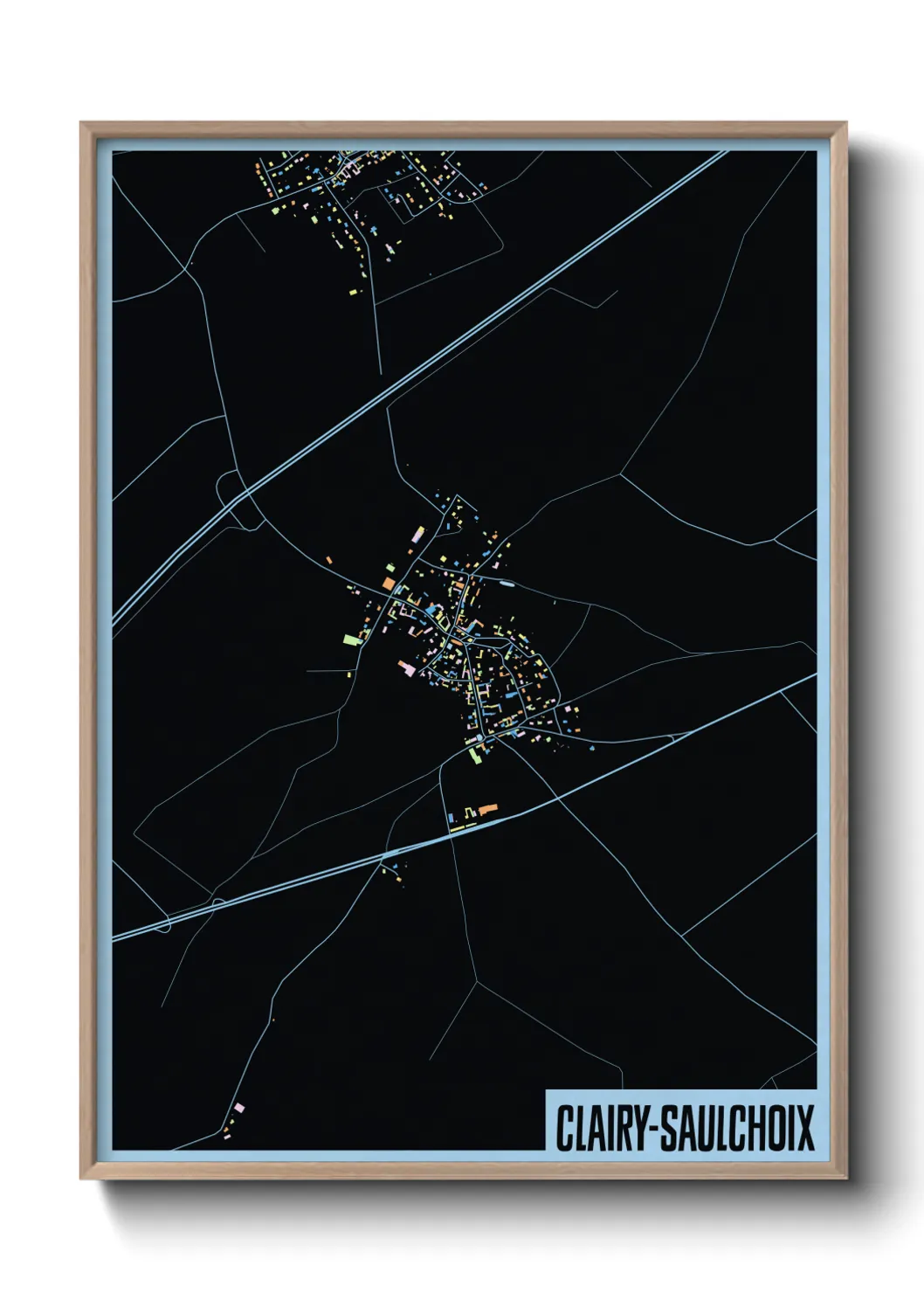 Une affiche de carte sur Clairy-Saulchoix