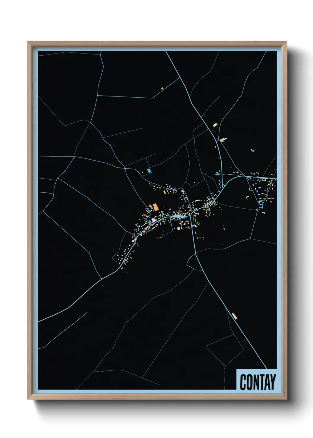 Une affiche de carte sur Contay