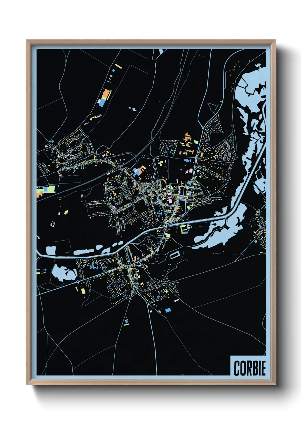 Une affiche de carte sur Corbie