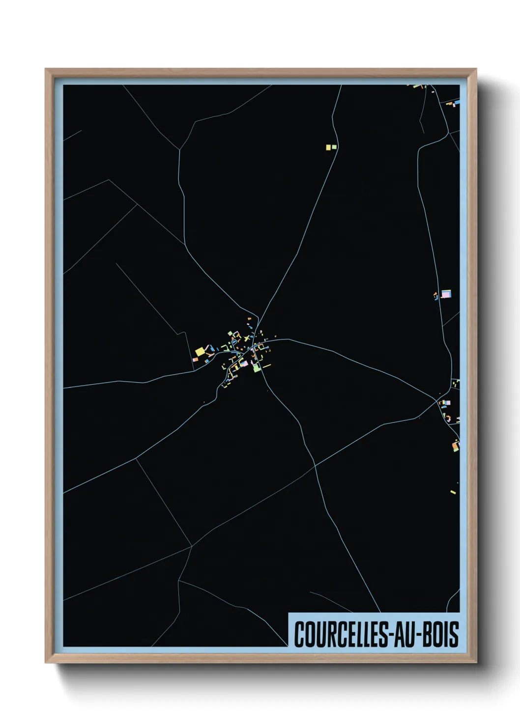 Une affiche de carte sur Courcelles-au-Bois