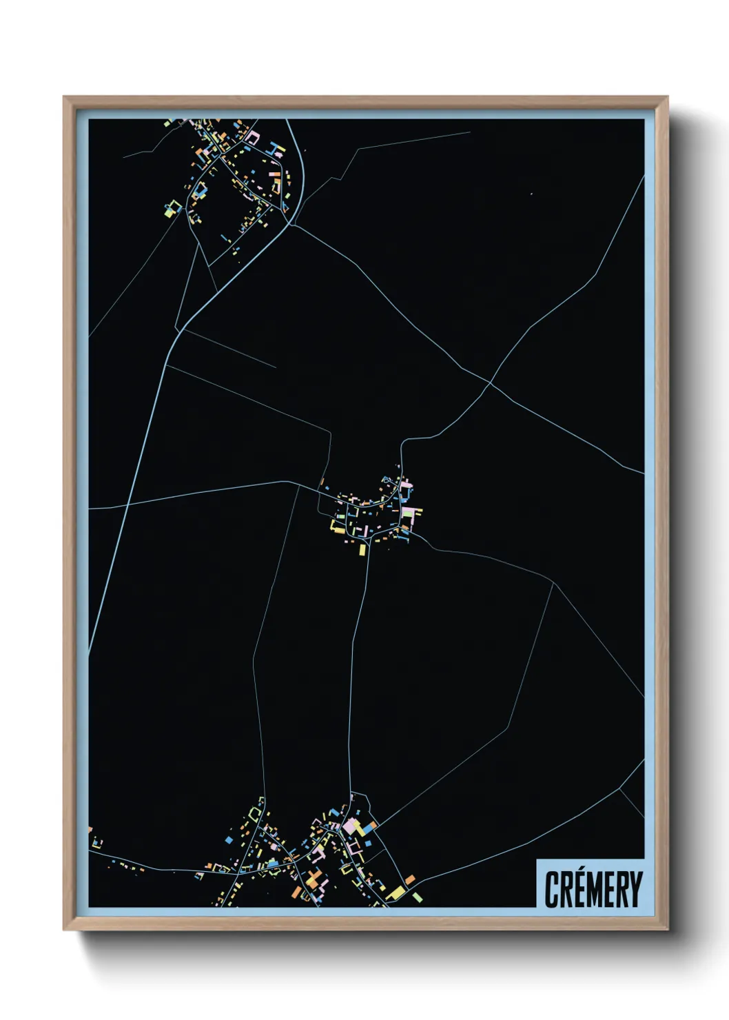 Une affiche de carte sur Crémery