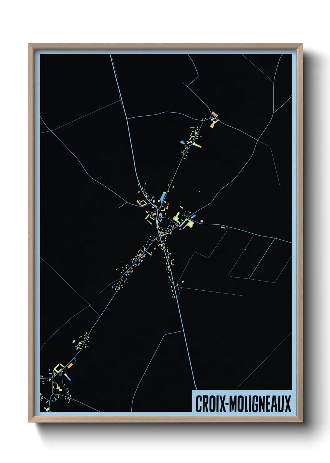 Une affiche de carte sur Croix-Moligneaux