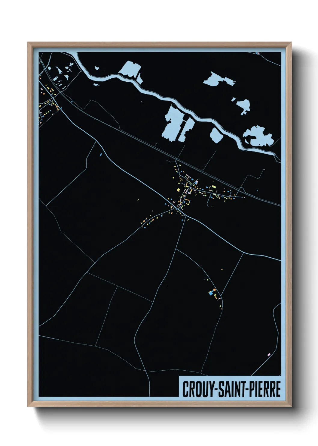 Une affiche de carte sur Crouy-Saint-Pierre