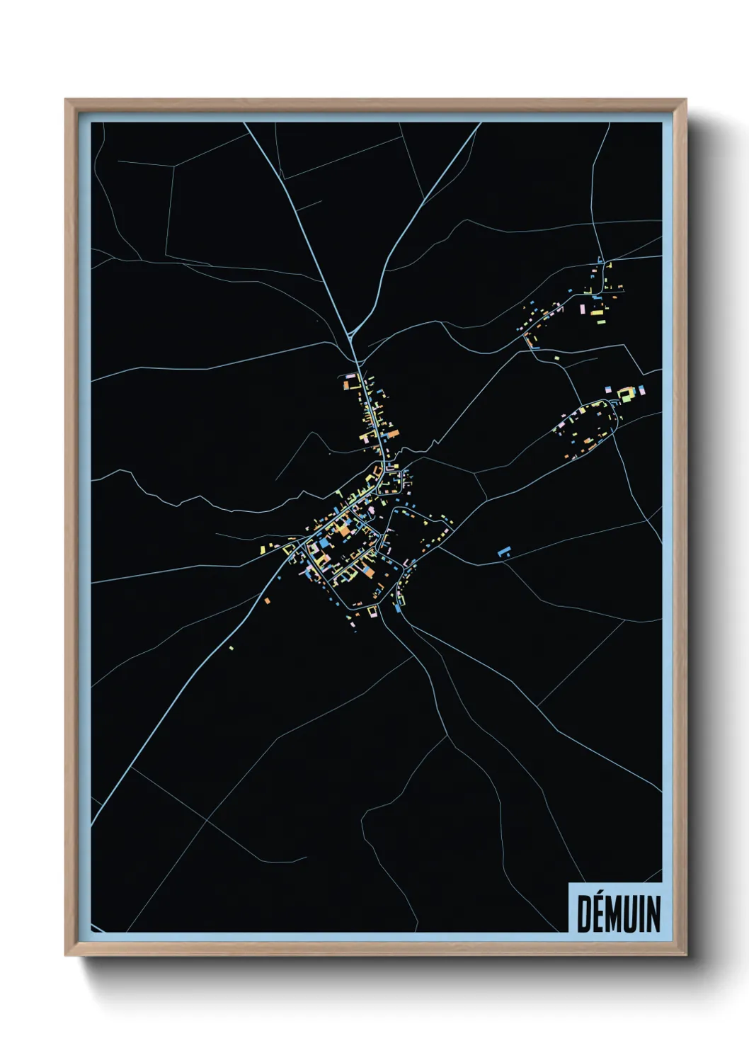 Une affiche de carte sur Démuin