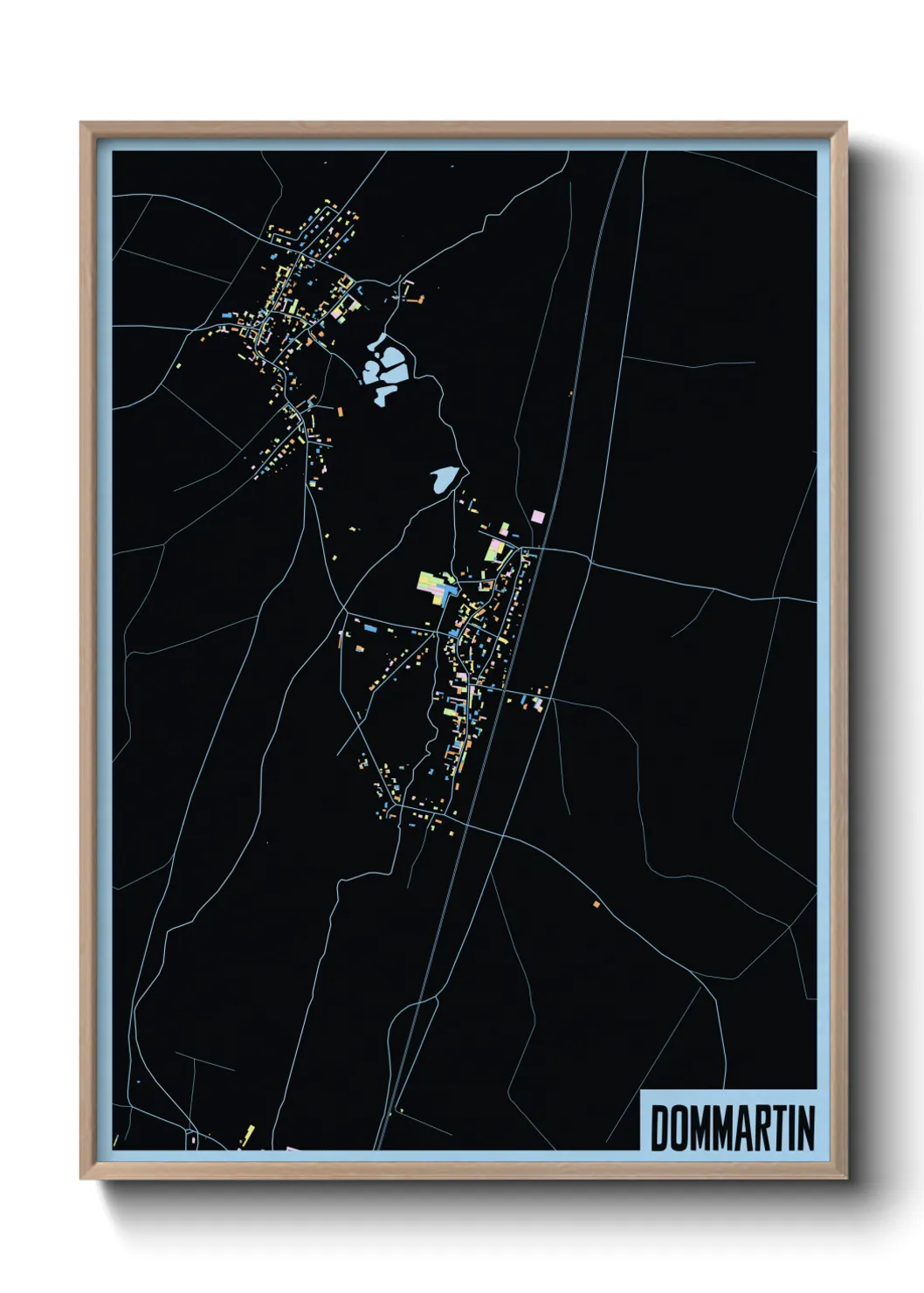 Une affiche de carte sur Dommartin