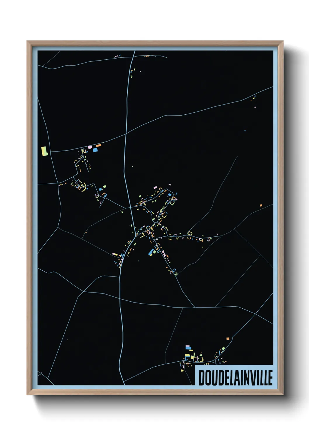 Une affiche de carte sur Doudelainville