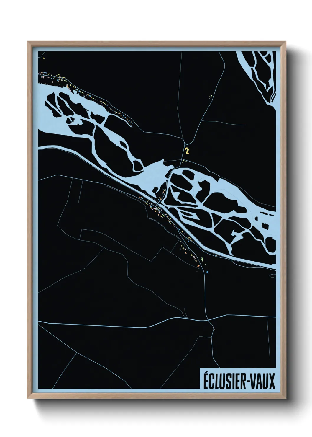 Une affiche de carte sur Éclusier-Vaux