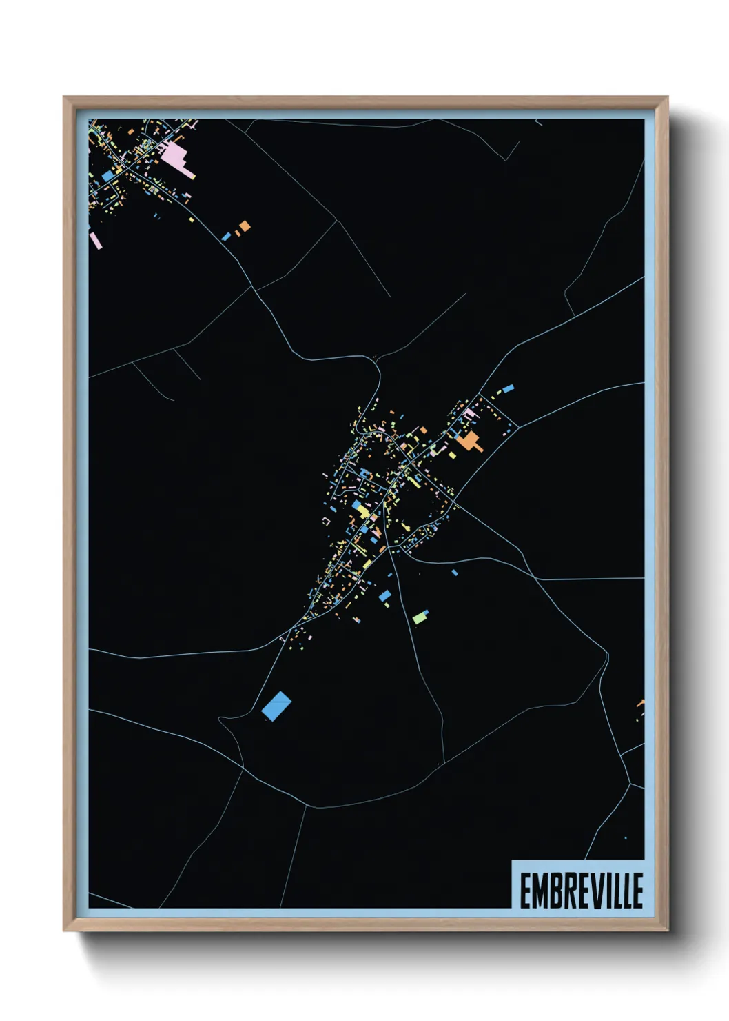 Une affiche de carte sur Embreville