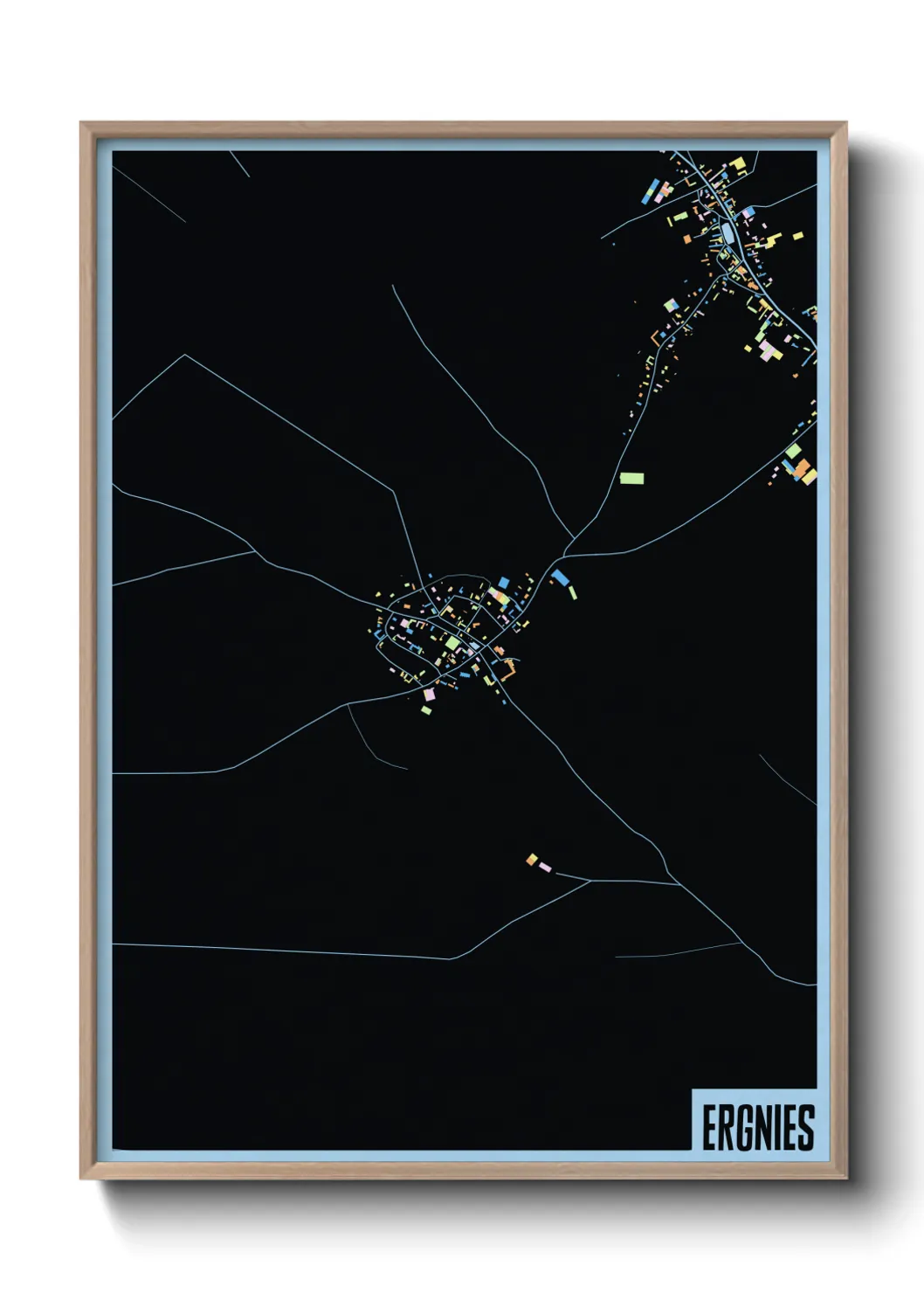 Une affiche de carte sur Ergnies