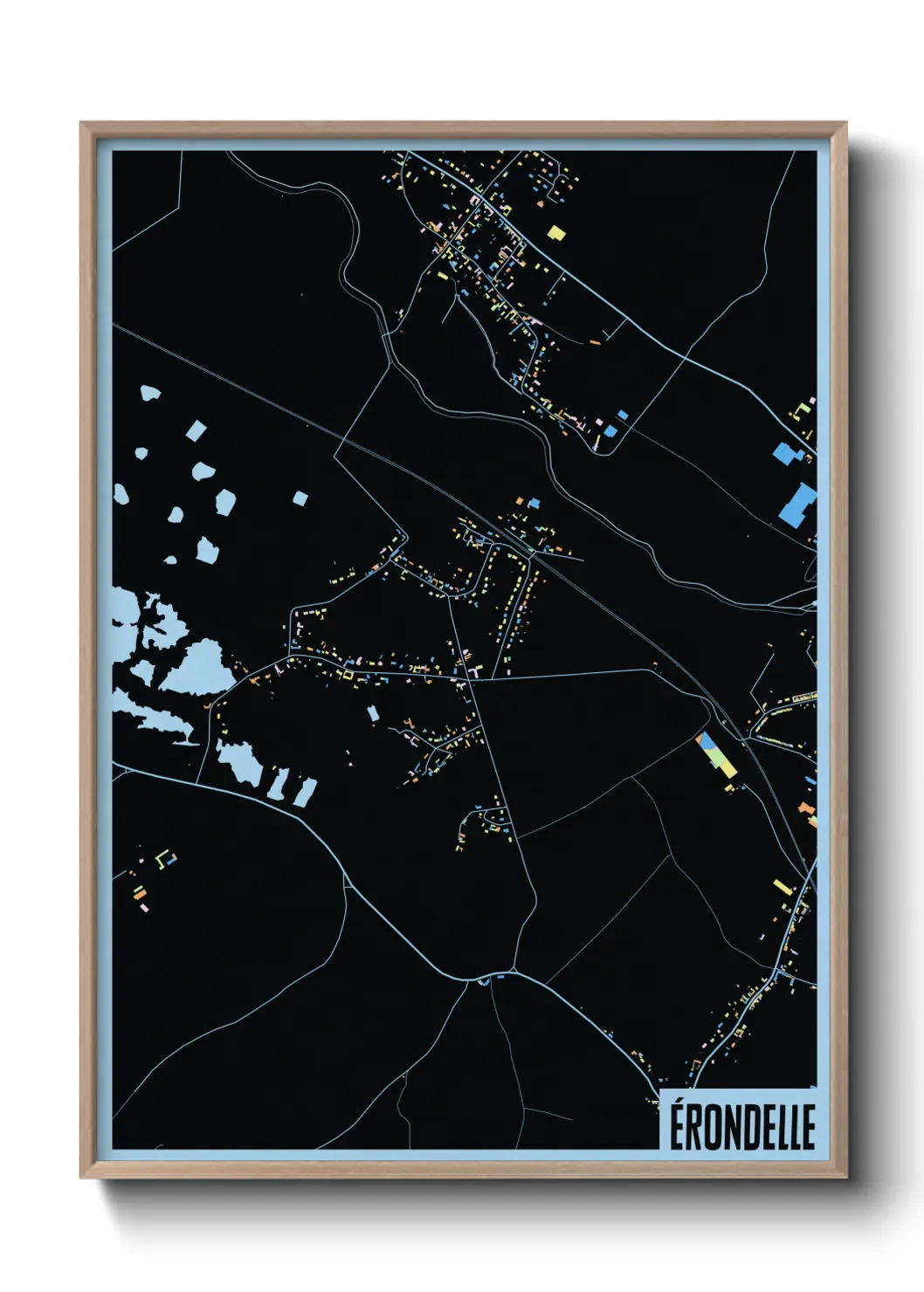 Une affiche de carte sur Érondelle